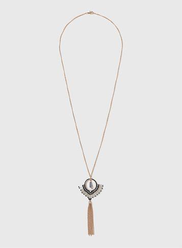 Dorothy Perkins Woven Bead Pendant Necklace