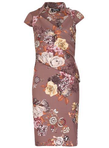 Dorothy Perkins *feverfish Mocha Mandarin Print Dress