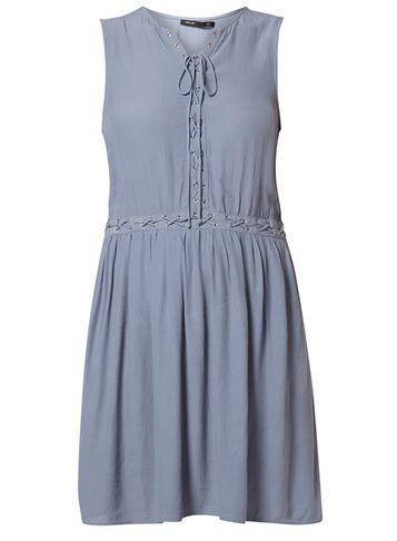 Dorothy Perkins *first & I Blue Lace Up Detail Dress