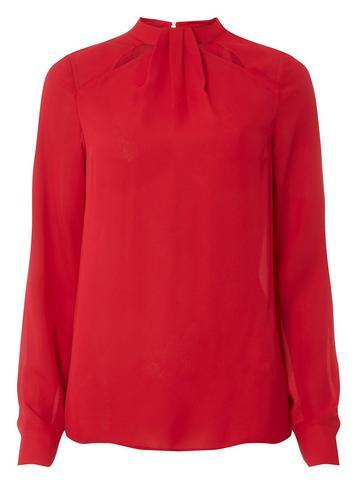 Dorothy Perkins *tall Dark Red Emily Long Sleeve Top