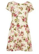 Dorothy Perkins *tenki Cream Lace Floral Skater Dress