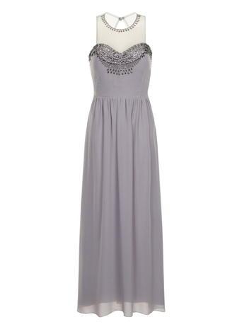 Dorothy Perkins little Mistress Grey Embellished Maxi Dress LookMazing