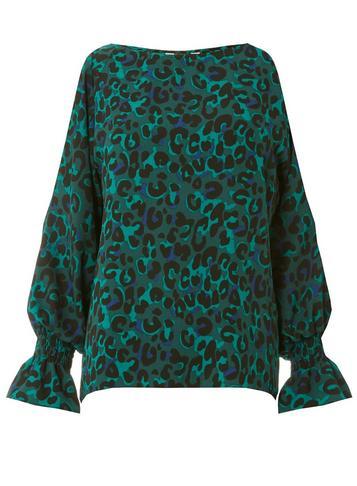 Dorothy Perkins Teal Animal Split Sleeve Top