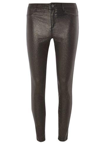 Dorothy Perkins Gold Glitter 'frankie'- Super Skinny Jeans