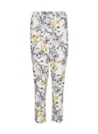 Dorothy Perkins White Soft Floral Print Ankle Grazer Trousers