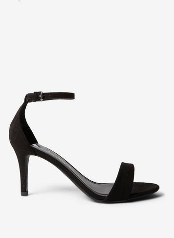 Dorothy Perkins Wide Fit Black Microfibre 'stella' Heel Sandals