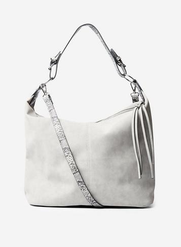 Dorothy Perkins Grey Buckle Handle Hobo Bag