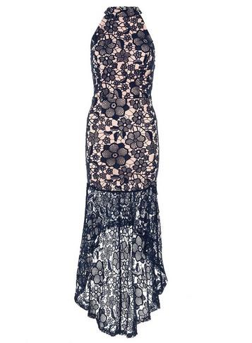 *quiz Navy Nude Crochet Maxi Dress