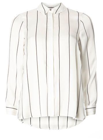 Dorothy Perkins Petite Ivory Striped Shirt