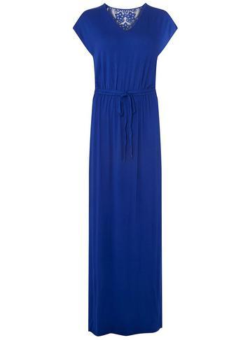 Dorothy Perkins *tall Cobalt Crochet Back Maxi Dress