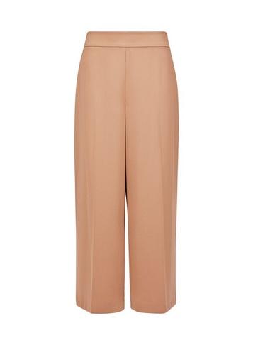 Dorothy Perkins Camel Crop Wide Leg Trousers