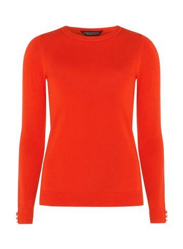 Dorothy Perkins Orange Button Cuff Jumper