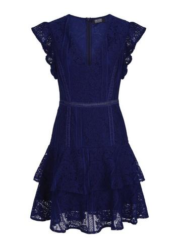 Girls On Film *girls On Film Cobalt Lace Tier Dress