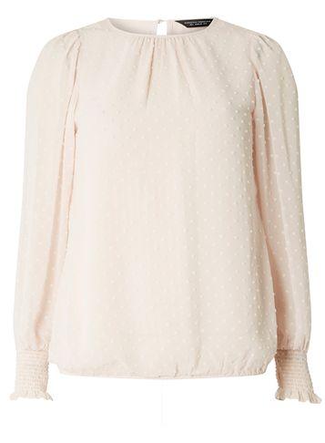 Dorothy Perkins Blush Dobby Pinger Hem Top