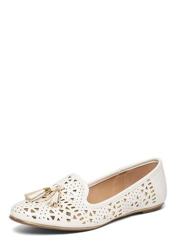 Dorothy Perkins White Hatch Laser Cut Pumps