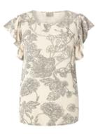 Dorothy Perkins *vero Moda Cream Floral T-shirt