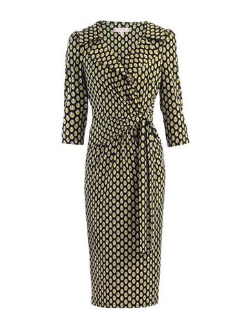 *jolie Moi Yellow Geometric Print Shirt Pencil Dress