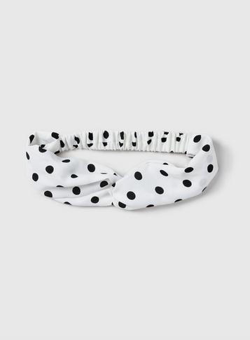 Dorothy Perkins White And Black Polka Dot Headband