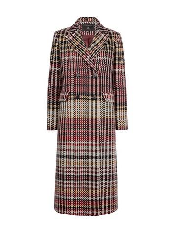 Dorothy Perkins Multi Coloured Check Print Double Breasted Coat