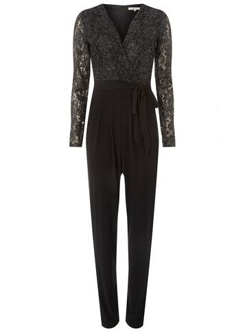 Dorothy Perkins *billie & Blossom Tall Black Glitter Jumpsuit