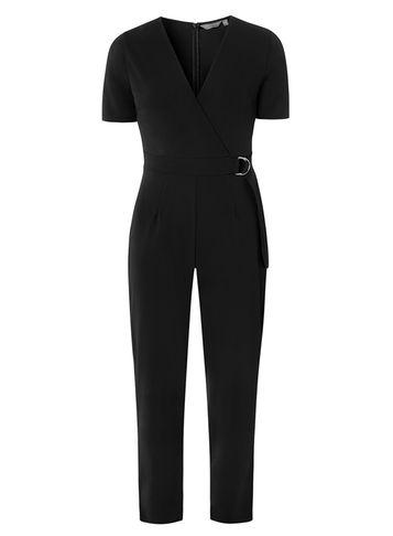 Dorothy Perkins Petite Black D-ring Jumpsuit