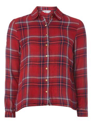 Dorothy Perkins Petite Red Checked Shirt