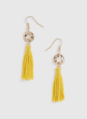 Dorothy Perkins Yellow Drop Tassel Earrings
