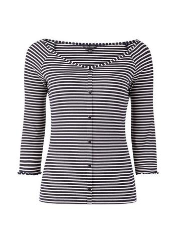 Dorothy Perkins Navy Stripe Print Button Through Top