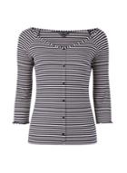 Dorothy Perkins Navy Stripe Print Button Through Top