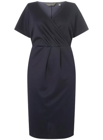 Dorothy Perkins Dp Curve Navy Scuba Wrap Dress