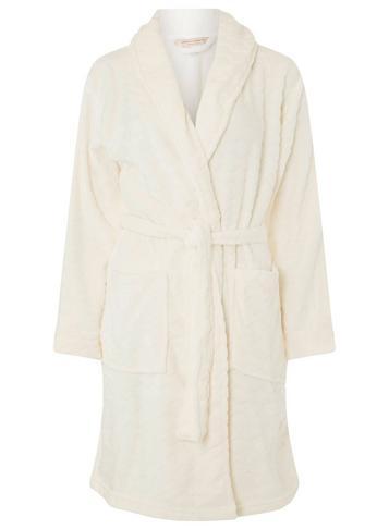 Dorothy Perkins Cream Zigzag Clipped Dressing Gown