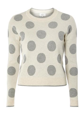 Dorothy Perkins *only Grey Big Spotted Knitted Jumper