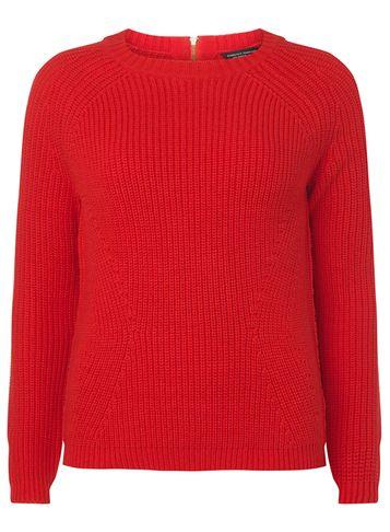 Dorothy Perkins Red Jumper With Gold Zip