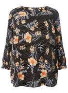 Dorothy Perkins *dp Curve Black Lily Floral Puff Sleeve Blouse