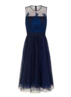 Dorothy Perkins *chi Chi London Navy Embroidered Prom Dress