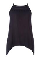 Dorothy Perkins Navy Hanky Hem Pom Pom Camisole Top