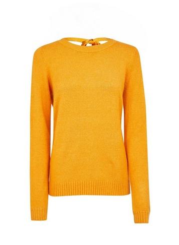 *vila Yellow Tie Back Jumper