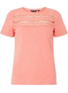 Dorothy Perkins Coral Bling Yoke T-shirt