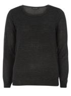 Dorothy Perkins Charcoal Zip Shoulder Ottoman Jumper