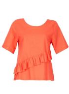 Dorothy Perkins *feverfish Coral Linen Frill Top