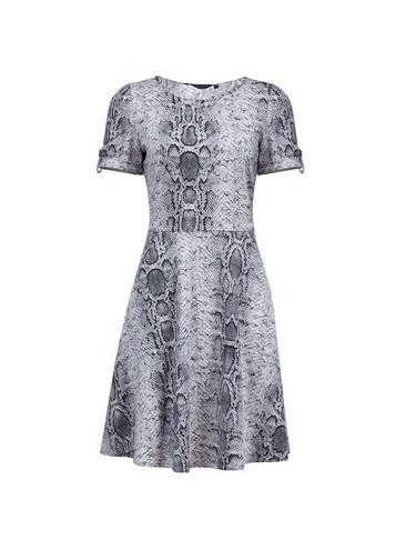 Dorothy Perkins *tall Grey Snake Print Skater Dress
