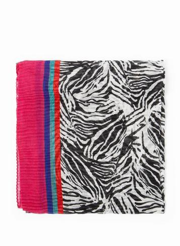 Dorothy Perkins Multi Coloured Zebra Design Rainbow Scarf