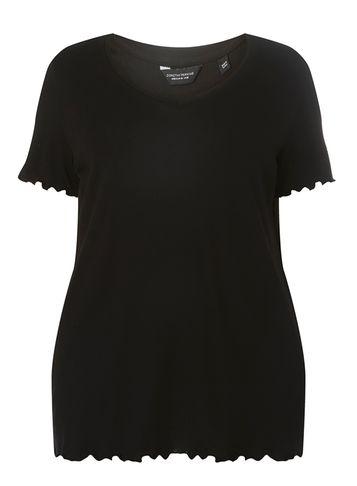 Dorothy Perkins Dp Curve Black Ruffle Trim T-shirt