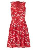 Dorothy Perkins *tenki Red Floral Skater Dress