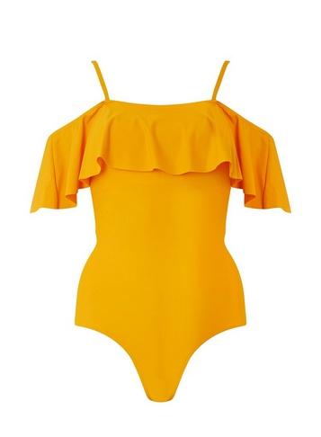 Dorothy Perkins *dp Beach Ochre Bardot Swimsuit