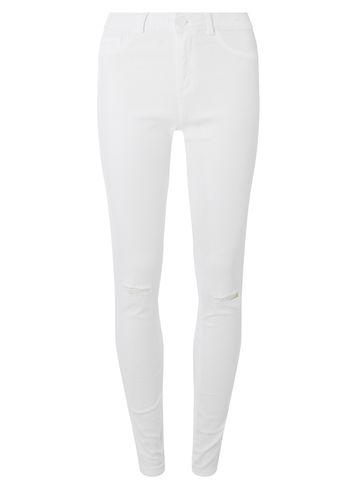 Dorothy Perkins *tall White Ripped 'darcy' Jeans