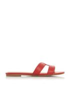 *head Over Heels By Dune Red 'lucien' Ladies Flat Sandals