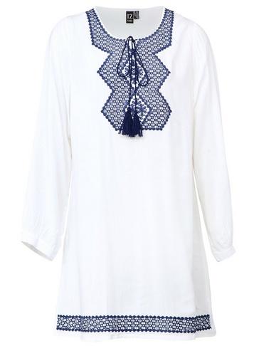 *izabel London Cream Tribal Smock Top