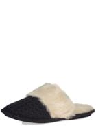 Dorothy Perkins Navy Knitted Mule Slippers