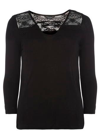 Dorothy Perkins Black Lace Tie Front Top